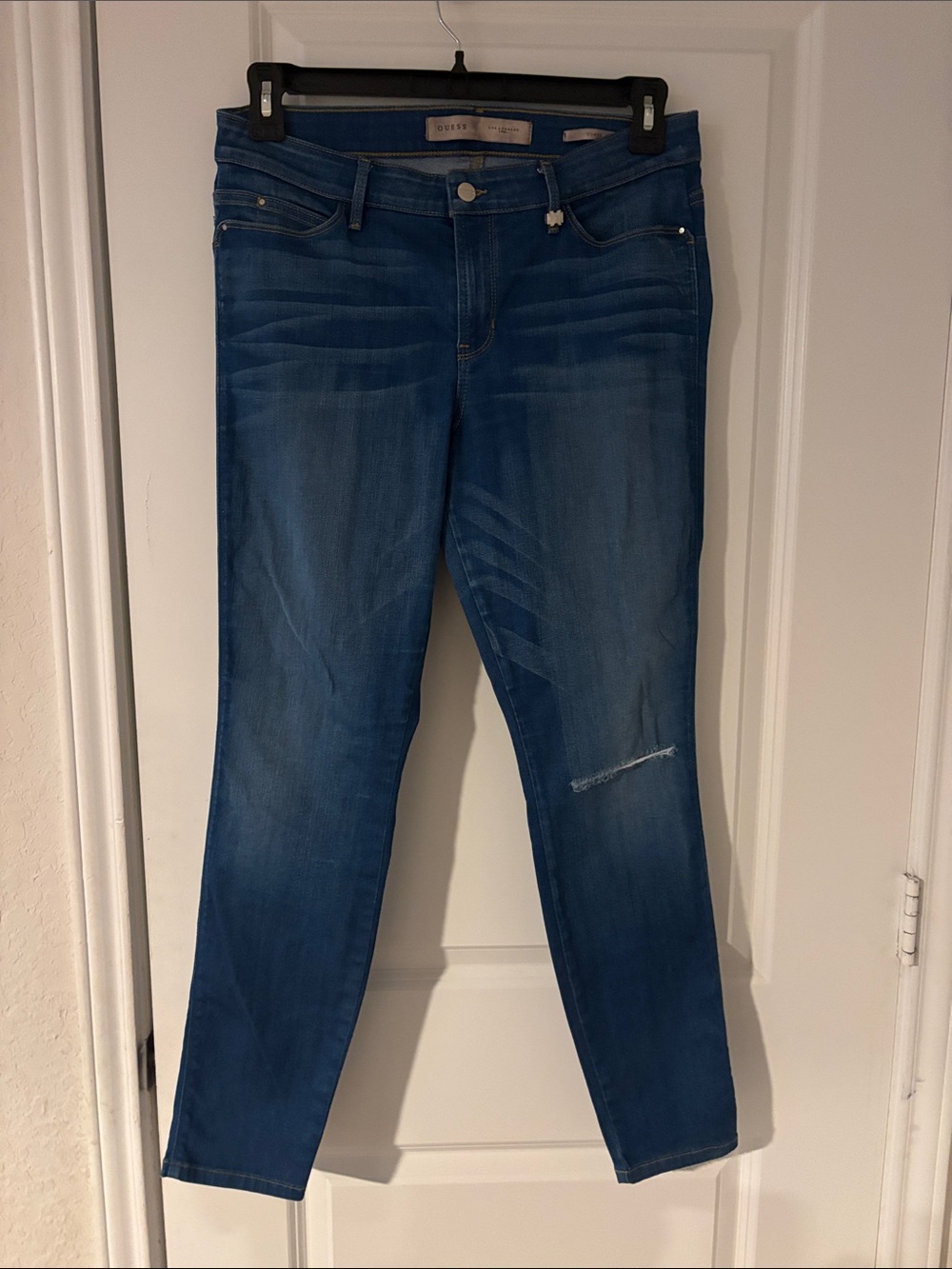 Guess Women's Blue Skinny Jeans with Light Distress